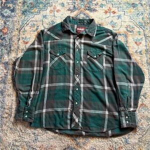 Vintage Wrangler Pearl Snap Flannel Shirt Size XL